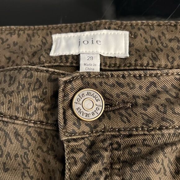 Joie Park French Army Green  Animal Print Skinny Jeans 29 - Picture 12 of 14